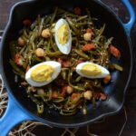 Judías verdes con tomate y garbanzoa
