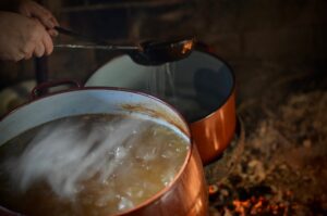 olla de grasa hirviendo