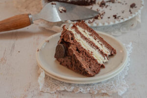 porción de tarta de chocolate 